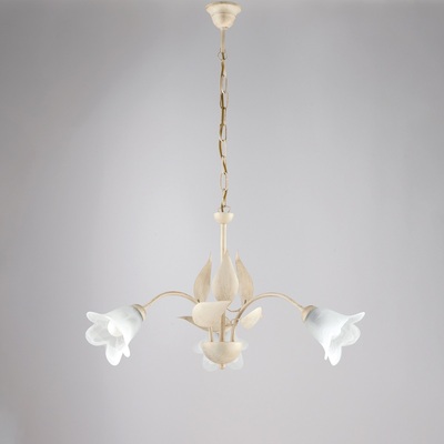 Lampadario classico moderno ingresso 3 luci avorio decoro oro  42390