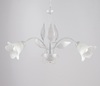 Ulteriore dettaglio di Lampadario ingresso con foglie bianco argento 3 luci  42391