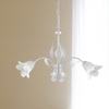 Lampadario ingresso con foglie bianco argento 3 luci  42391