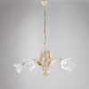 Particolare di Lampadario 5 luci classico moderno decoro foglie avorio  42392