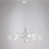 Lampadario 5 luci montatura bianca decoro argento moderno e classico  42393