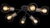 Lampadario a 6 faretti griglia nero opaco bronzo