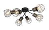 Lampadario a plafoniera con 6 griglie nero opaco bronzo