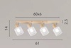Misure Lampada 4 faretti snodabili soffitto parete scandi-chic legno chiaro e metallo