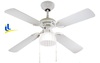 Lampadario 4 pale bianco reversibile con luce E27 7064B PERENZ