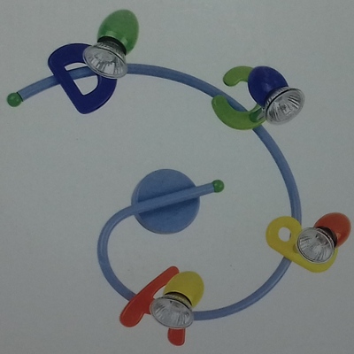 Plafoniera colorata per cameretta bambini 4 faretti ABC 5130 PERENZ