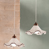 Altra foto Bilanciere rustico 2 luci ceramica marrone per tavolo rettangolare