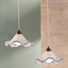 Lampadario doppio ceramica blu per penisola cucina e bancone  45251