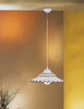 Immagine aggiuntiva di Lampadario casale piatto ad arco ceramica bianca decoro marrone 40 cm  45523