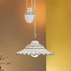 Lampadario cucina in ceramica bianca verde saliscendi stile country  45521
