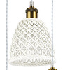 Particolare di Lampadario a 3 luci in ceramica traforata 3 forme diverse LUGANO SP3 IDEAL LUX
