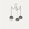 Immagine aggiuntiva di Lampadario materico 3 sfere ceramica bianca goffrata con fori  43337