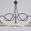 Particolare di Lampadario grande soggiorno cucina 3 luci nero effetto ruggine ceramica  44452