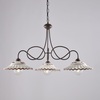 Lampadario grande soggiorno cucina 3 luci nero effetto ruggine ceramica  44452