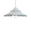 Seconda foto Lampadario a sospensione in ceramica piatto arco decoro verde 40cm