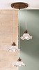 Lampadario cluster 3 luci ceramica verde per cucina country chic  45264