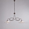 Immagine aggiuntiva di Bilanciere lampadario rustico 2 luci in ferro avorio e ceramica  44450