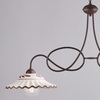 Particolare di Bilanciere lampadario rustico 2 luci in ferro avorio e ceramica  44450