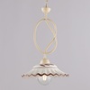 Lampadario ceramica nodo avorio decap&egrave; decoro foglie 30cm rustico cucina  44447