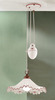 Lampadario saliscendi rustico 40 cm ceramica onde pliss&egrave; rosso  45241