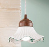Lampadario piccolo ceramica onde 15cm verde ANNA/SP/V DUE P