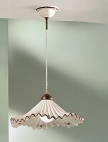 Lampadario a sospensione 40cm ceramica onde pliss&egrave; marrone per cucina in muratura  45237