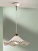 Lampadario a sospensione 40cm ceramica onde pliss&egrave; marrone per cucina in muratura  45237