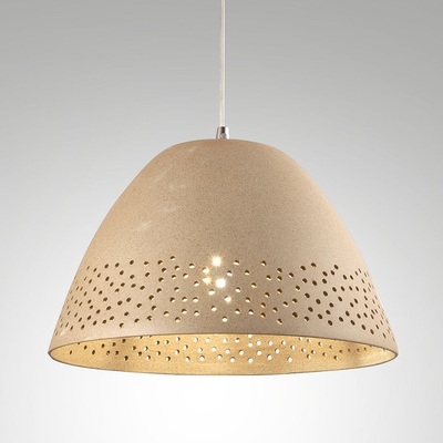 Sospensione lampadario moderno in ceramica tortora cono stondato CASALE 3532-40-348 FABAS