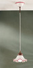 Immagine aggiuntiva di Lampadario piccolo ceramica 15cm onde pliss&egrave; decoro rosso per luce d&rsquo;accento 