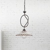 Lampadario 30cm ceramica decoro marrone rustico cucina  44448
