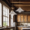 Ulteriore dettaglio di Lampadario a sospensione country chic in ceramica traforata e ferro  44453