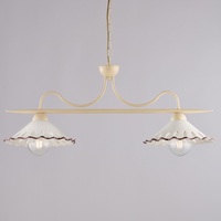 Lampadario 2 luci bilanciere avorio lineare semplice ceramica traforata  44455