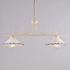 Lampadario 2 luci bilanciere avorio lineare semplice ceramica traforata  44455