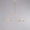Immagine aggiuntiva di Lampadario 2 luci bilanciere ceramica floreale e traforata  44459