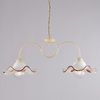 Lampadario 2 luci bilanciere ceramica floreale e traforata shabby chic LUCI E COLORI