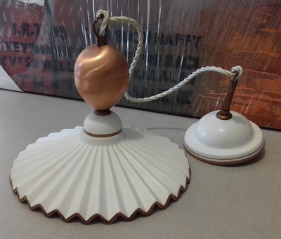 Lampadario piccolo ceramica rame d. 25cm 2757 EUROKERAMIC