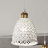 Particolare di Lampadario piccolo in ceramica con decoro traforato LUGANO SP1 D16 IDEAL LUX