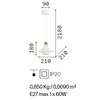 Lampadario a sospensione forma piccola pagoda in ceramica LUGANO SP1 D21 IDEAL LUX - foto 4