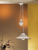 Immagine aggiuntiva di Lampadario rustico in ceramica bianca marrone saliscendi con contrappeso  455