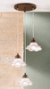 Lampadario a cascata 3 luci ceramica decoro rosso per cucina rustica  45265
