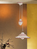 Immagine aggiuntiva di Lampadario saliscendi ceramica bianca decoro rosso con contrappeso  45520