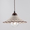 Sospensione lampadario 30cm in ceramica traforata rustico cavo stoffato  44454
