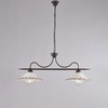 Immagine aggiuntiva di Lampadario 2 luci metallo nero anticato ruggine bilanciere  44456