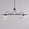 Lampadario 2 luci metallo nero anticato ruggine bilanciere  44456