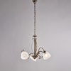Immagine aggiuntiva di Lampadario 3 luci classico fascia ricciolo bronzato vetro  42438