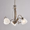 Lampadario a soffitto 3 luci classico fascia ricciolo bronzato vetro 42438 LUCI E COLORI