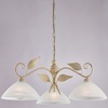 Lampadario 3 luci avorio con foglie ampio 79cm  42457