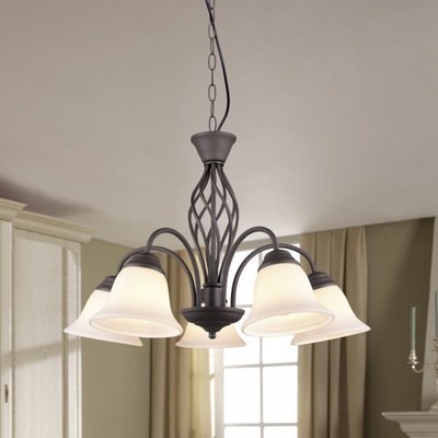 Lampadario 5 luci intreccio rustico - eleganza classica  43728