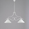Seconda foto Lampadario a sospensione bilancere 2 luci montatura bianca shabby