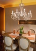 Grande lampadario chandelier avorio anticato 8 luci diametro 80 cm riccioli e foglie  45535